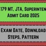 CWC 179 MT, JTA, Superintendent Admit Card 2025